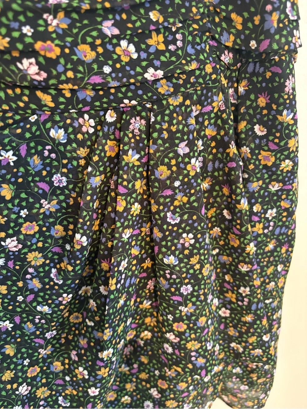 Zara Floral Print Black Mini Skirt
